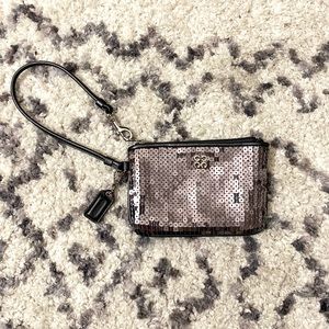 Coach Wristlet: Corner Zip Sequin Wristlet